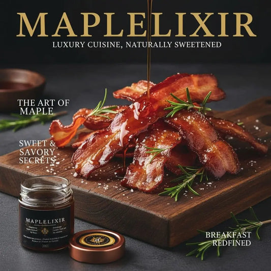 Sweet and savory meet in one bold pour, and breakfast gets a polished upgrade with Maple syrup elixir